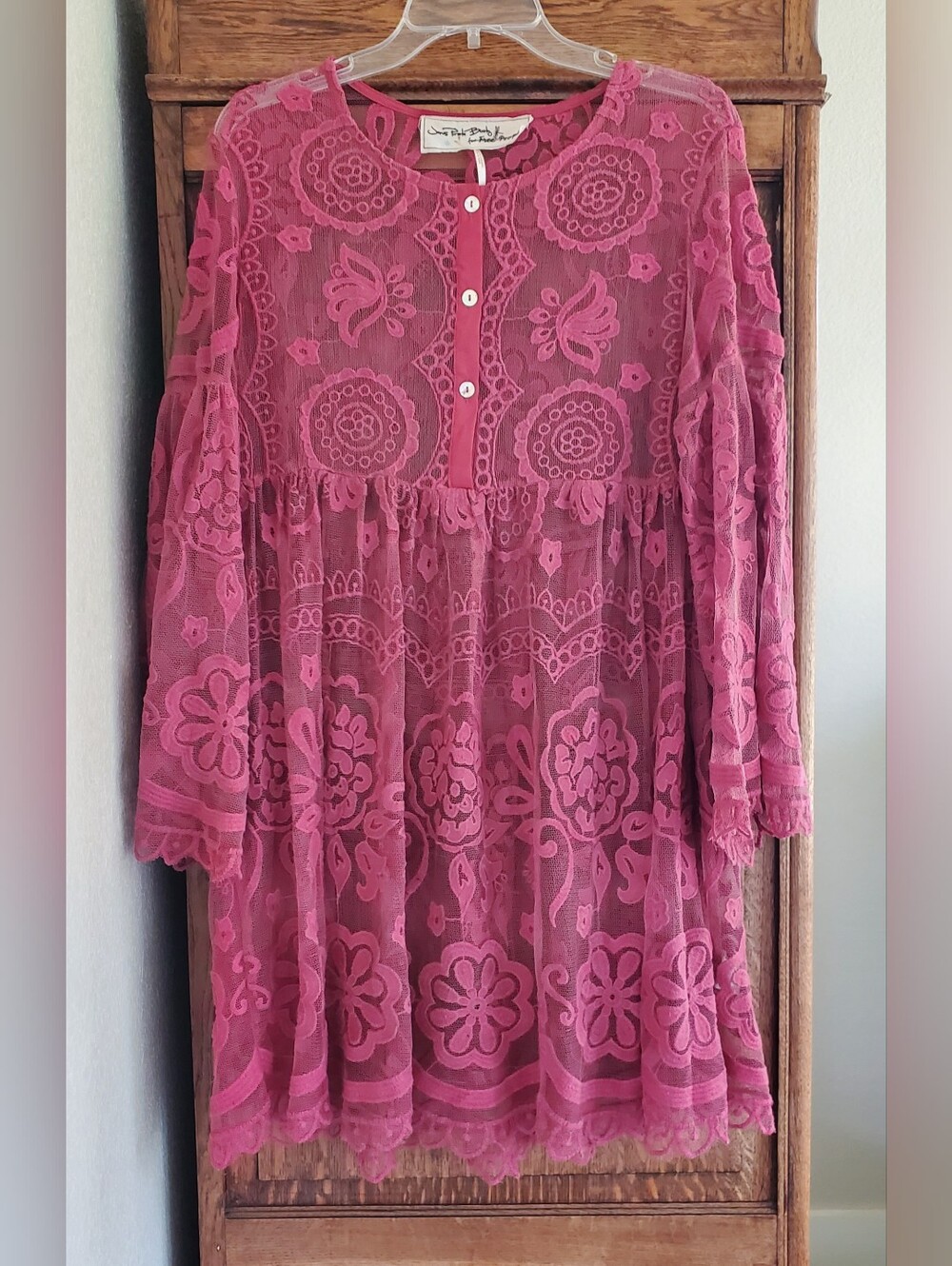 Free People Jen's Pirate Booty El Sol Mini Dress Tunic in Rose Bloom Size M